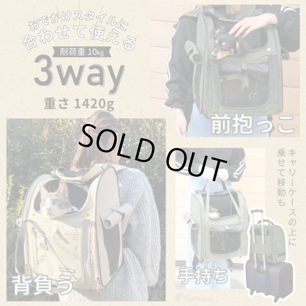 画像1: 【犬・猫兼用】3WAYタッチインリュック パノラマビューランドキャリー　【６月以降入荷予定】 (1)